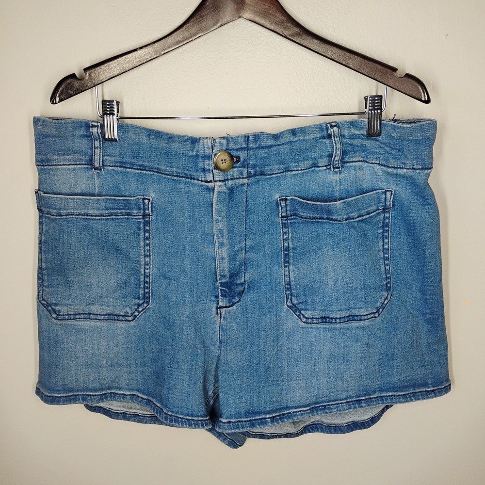 MAEVE ANTHROPOLOGIE The colette Shorts Denim Women Plus 18W Patch Pocket Stretch